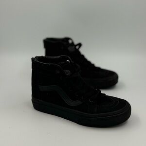 Vans all black zip up sk8 hi kids size 1.5